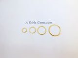 Brushed Gold Washer Charms, Gold Round O Connector Ring Hoop Charms #790, Sizes 15 - 60 mm