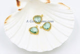 CZ Pave Aquamarine Charms, March Birthstone Pendant for Earrings or Necklaces #780, CZ Gemstone Pendant