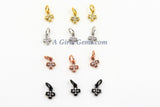 Tiny Cross Charm, 3 Pcs Blue Turquoise CZ Paved Micro Mini Crosses for Chain Dangles #276