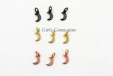 Cross Charms Pendants, CZ Paved Tiny Silver or Gold Cross Charm #139, 5 x 9 mm