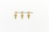 Cross Charms Pendants, CZ Paved Tiny Silver or Gold Cross Charm #139, 5 x 9 mm