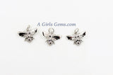 CZ Bee Charms, Tiny Bee Charms #307, 11 x 15 mm Small Bumble Bee Charms