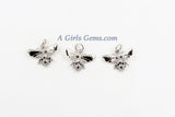 CZ Bee Charms, Tiny Bee Charms, 11 x 15 mm Small Bumble Bee Charms