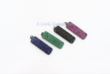 CZ Micro Pave Dog Tag, Rectangle Bar Pendants, Oblong Long Bar Beads #279