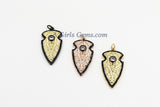 CZ Micro Pave Arrowhead Charms, Gold Triangle Charms #262, Rose and Silver Arrow Charms