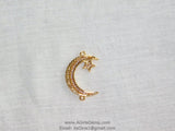 CZ Micro Pave Crescent Moon Pendants, Gold Large CZ Charms for Necklace, Cubic Zirconia Matte Pendant Bracelet