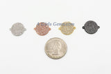 CZ Micro Pave Round Connector, CZ Disc Links #125, Center Connectors Beads AG #270