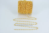 Gold Pyrite Chain, Religious Chain for Fashion Jewelry CH# 505, 4 mm Faceted Natural Pyrite Rosary Beads Gold Rosary Chain