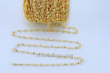Gold Pyrite Chain, Religious Chain for Fashion Jewelry CH# 505, 4 mm Faceted Natural Pyrite Rosary Beads Gold Rosary Chain