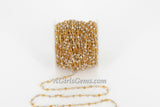 Gold AB Rosary Chain Clear Crystal, Silver Beads and Gold Mystic Yellow CH #327, Multi Color Rosary Chain 4 mm Rondelle