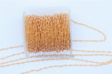 Pink Crystal Chain, 4 mm Gold Wire Wrapped CH #331, Rondelle Beaded Religious Chains