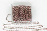 Pink Crystal Black Chain, 4 mm Rondelle Wire Wrapped CH #332, Jewelry Chains