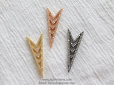 Micro Pave V Pendant Connector, Rose, Gold - 1 piece / Gold