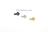 CZ Micro Pave Triangle Connectors-4 Pcs Tiny Triangle Dangle Links, Rose Gold/Gold/Silver/Black Rhodium Plated, linking bezels