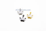 Crown Charm - 2 Pcs CZ Charms 11 x 13 mm, Princess Tiara Mini Charm, Rose