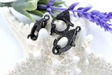 Large Lobster Clasp, 18 x 26 mm Diamond Pave Look, CZ Micro Pave Gunmetal Black Clasps