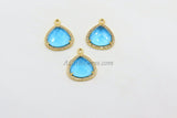 December Birthstone Pendants, CZ Micro Pave Blue Topaz Birthday Triangle/Teardrop Blue Charms, Cubic Zirconia Jewelry Making - A Girls Gems
