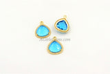 December Birthstone Pendants, CZ Micro Pave Blue Topaz Birthday Triangle/Teardrop Blue Charms, Cubic Zirconia Jewelry Making - A Girls Gems