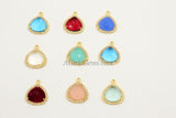 December Birthstone Pendants, CZ Micro Pave Blue Topaz Birthday Triangle/Teardrop Blue Charms, Cubic Zirconia Jewelry Making - A Girls Gems