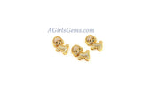 Puppy Charm Pendant Bead, CZ Micro Pave Gold Poodle Charms, Pet Lover Necklace pendant Beads