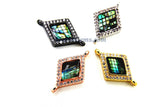 Diamond Shape Charm Connectors, CZ Micro Pave, *ALL CoLoRs* Rose