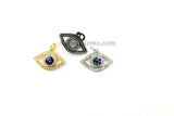 CZ Micro Pave Evil Eye Charm, Blue Evil Eye Abalone Pendants #302, Bracelets or Necklace in Gold