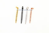 Mini Spike Charms, CZ Micro Pave Mini Needle Pendants, #92