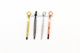 Mini Spike Charms, CZ Micro Pave Mini Needle Pendants, #92