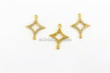 Diamond Charm Connectors, CZ Micro Pave Charms Diamond Shape Kite, Size 16 x 21 mm