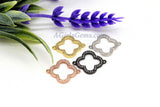 Quatrefoil Charms-CZ Micro Pave Clover Charm Pendants 18x20 mm, #167, #1 Earring Parts