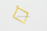 Diamond Shape Charms, Large Brushed Gold Diamond Pendants #668, Necklace and Earrings Charm 38 x 56 mm