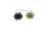 CZ Micro Pave Star Connector, Starburst Black Pave CZ Gold Black Pave Sun