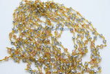 Pink Opal Chain, 4 mm Multi Color Rosary Chains CH #327, Clear Crystal