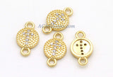CZ Pave Cross Connectors, Tiny Round Cross Links #320, Lariat Drop