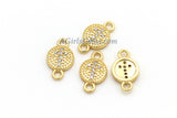 CZ Pave Cross Connectors, Tiny Round Cross Links #320, Lariat Drop