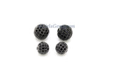 Gunmetal Black CZ Beads, Round Black CZ Micro Pave Beads, Ball Black Cubic Zirconia Plated Beads