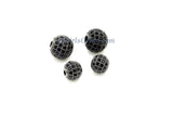Gunmetal Black CZ Beads, Round Black CZ Micro Pave Beads, Ball Black Cubic Zirconia Plated Beads