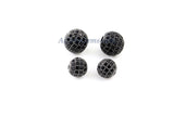 Gunmetal Black CZ Beads, Round Black CZ Micro Pave Beads, Ball Black Cubic Zirconia Plated Beads