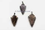 Arrowhead Charm Pendants, CZ Micro Pave Beige AG# 665, Gray Jasper Arrow Charms