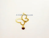 Butterfly Charm, 20 x 25 mm *Linking* Charm in Brushed Gold Plated, Flat Brushed Gold Charms