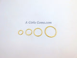 Brushed Gold Washer Charms, Gold Round O Connector Ring Hoop Charms #790, Sizes 15 - 60 mm