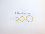 Brushed Gold Washer Charms, Gold Round O Connector Ring Hoop Charms #790, Sizes 15 - 60 mm