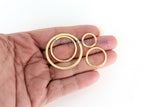 Brushed Gold Washer Charms, Gold Round O Connector Ring Hoop Charms #790, Sizes 15 - 60 mm