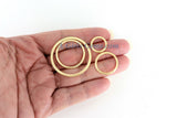 Brushed Gold Washer Charms, Gold Round O Connector Closed Ring Hoop Charms #794, Sizes 15 - 60 mm