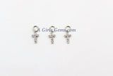 Cross Charms Pendants, CZ Paved Tiny Silver or Gold Cross Charm #139, 5 x 9 mm