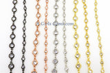 Silver CZ Chain By The Yard, 4 or 6 mm Genuine CZ Chain CH# 543, Rose Gold Cz Chains
