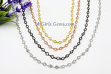 CZ Chain By The Yard, 5 mm Gold Genuine CZ Bezel Chain CH #547, 6 mm Unfinished Clear Cubic Zirconia Connector