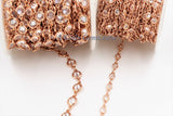 Silver CZ Chain By The Yard, 4 or 6 mm Genuine CZ Chain CH #543, Rose Gold Cz Chains