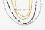 CZ Beaded Chain, 6 mm Genuine CZ Bezel Chain CH #551, Gold Cz Connectors