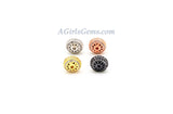 Round Donut Beads, 2 Pcs CZ Micro Pave Flat Donut 8 mm Bead, Gold